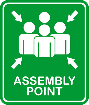 assembly point sign vector