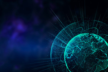 Polygonal globe backdrop