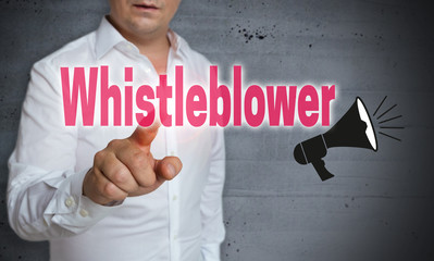 Whistleblower touchscreen is operated by man