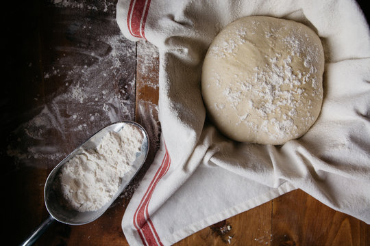 Bread Dough Rising In A Basket