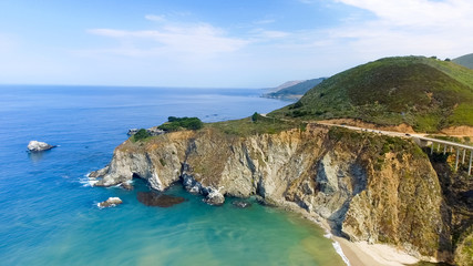 Fototapeta premium Aerial view of Big Sur coastline, California