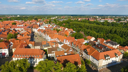 Obraz premium Aerial view of Celle at sunset, Germany