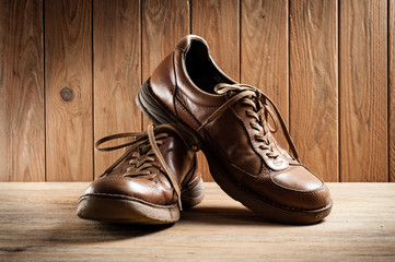 old leather shoes