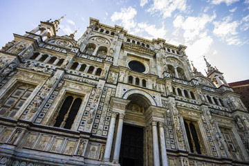 The Certosa di Pavia, a monastery and complex in Lombardy, northern Italy, situated 8 km north of Pavia. Built in 1396-1495, one of the largest monasteries in Italy