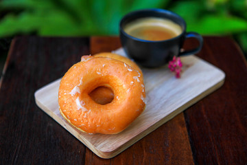 Donuts with a cup of coffee