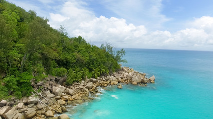 Beautiful aerial view of Seychelles Island