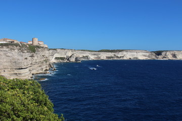 Fototapeta na wymiar View of cliffs in Bonifacio, corsica