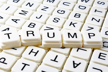 Trump text word letters as background cover photo.