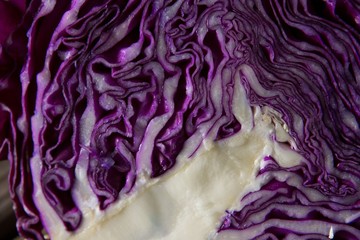 Halved purple cabbage