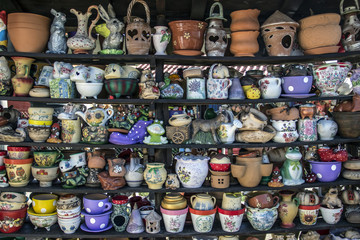 Fototapeta premium Village craft pottery shop