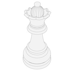 isolated chess piece 3d illustration