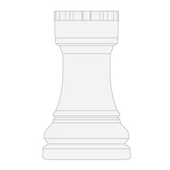isolated chess piece 3d illustration