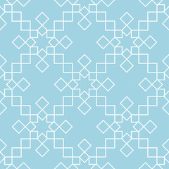 Navy blue and white geometric ornament. Seamless pattern