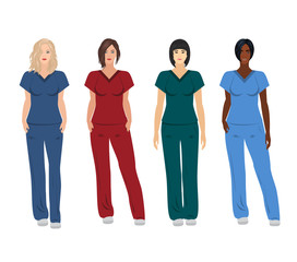Fototapeta premium Female doctors in different poses