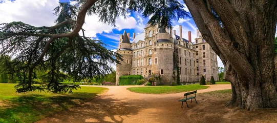 Fototapete Rund Eines der schönsten und geheimnisvollsten Schlösser Frankreichs - Chateau de Brissac, Loiretal © Freesurf