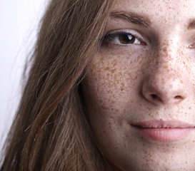 Beautiful freckles - obrazy, fototapety, plakaty