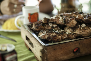 Grilled Meat. Trinidad. Cuba. Cuban food. 