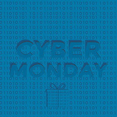 Cyber monday sale banner for shops and web page, with discount.