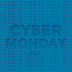 Fototapeta premium Cyber monday sale banner for shops and web page, with discount.