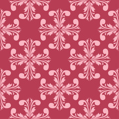 Red floral seamless pattern