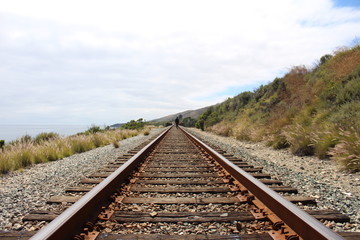 Fototapeta na wymiar Tracks by the Beach - Santa Barbara, California