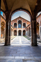 Obraz premium The Basilica of Sant'Ambrogio in Milan, Italy