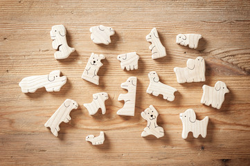 wooden toy animals