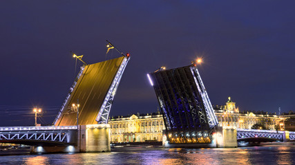 Naklejka na ściany i meble The drawbridges of St. Petersburg.