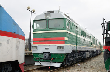 Obraz premium Old train on the tracks.