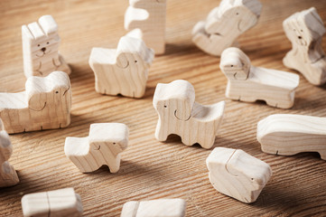 wooden toy animals