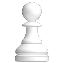 isolated chess piece 3d illustration