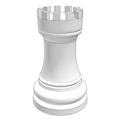 isolated chess piece 3d illustration