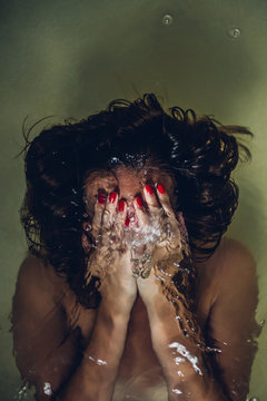 Woman under water