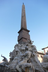 Fototapeta na wymiar Vierströmebrunnen auf der Piazza Navona in Rom