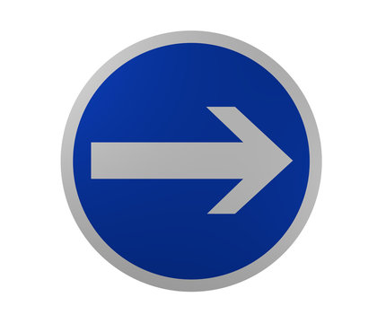 Verkehrszeichen: Vorgeschriebene Fahrtrichtung, hier rechts