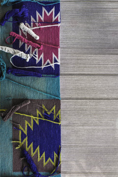 Close-up of dhurrie - Indian style carpet