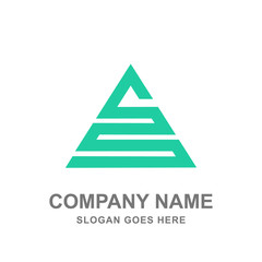 Fototapeta premium Geometric Triangle Pyramid A Letter Delta Logo Vector 