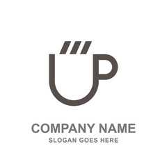 Simple Coffee Shop Cafe Hot Tea Milk Logo Vector