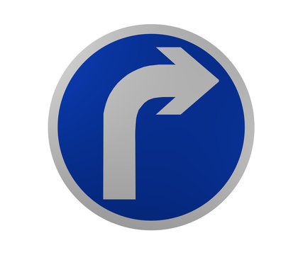 Verkehrszeichen: Vorgeschriebene Fahrtrichtung, rechts