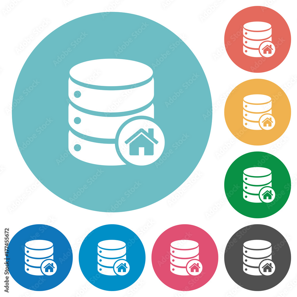 Poster default database flat round icons