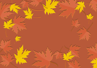Naklejka na ściany i meble Background Happy ThanksGiving Day maple leaf autumn leaves 