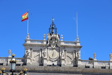 Fototapeta na wymiar Royal Palace in Madrid in a beautiful spring day, Spain