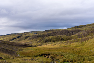 Hills with curvy road