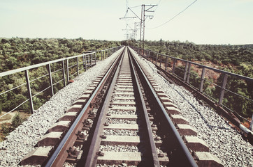 Fototapeta na wymiar railroad leaving to the distance
