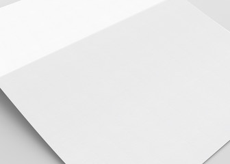 White Blank Bifold Paper Brochure