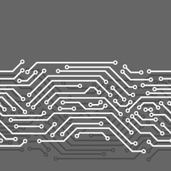 Circuit board seamless pattern. Background of microchip elements