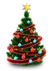 3d dark green Christmas tree