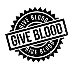 Obraz premium Give Blood rubber stamp. Grunge design with dust scratches. Effects can be easily removed for a clean, crisp look. Color is easily changed.