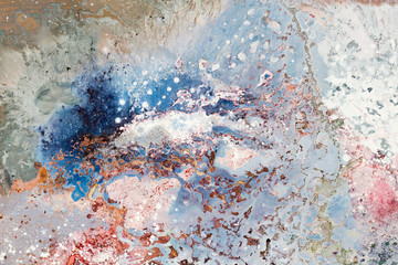 Abstract colorful texture. Water waves, Oil painting.