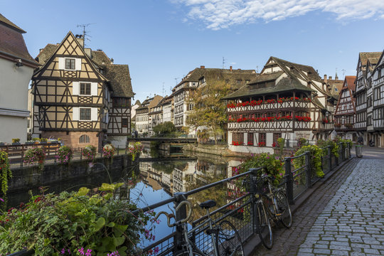 Morning view of Petite France - a historic quarter of the city of Strasbourg